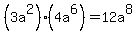 %283a%5E2%29%284a%5E6%29=12a%5E8