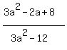 %283a%5E2-2a%2B8%29%2F%283a%5E2-12%29