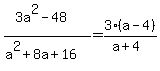 %283a%5E2-48%29%2F%28a%5E2%2B8a%2B16%29=3%28a-4%29%2F%28a%2B4%29