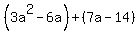 %283a%5E2-6a%29%2B%287a-14%29