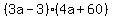 %283a-3%29%284a%2B60%29