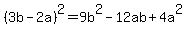 %283b-2a%29%5E2=9b%5E2-12ab%2B4a%5E2