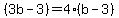 %283b-3%29=4%28b-3%29