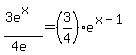 %283e%5Ex%29%2F%284e%29=%283%2F4%29e%5E%28x-1%29