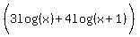 %283log%28%28x%29%29%2B4log%28%28x%2B1%29%29%29