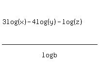 %283log%28%28x%29%29-4log%28%28y%29-log%28%28z%29%29%29%29%2Flog%28b%29