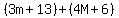 %283m%2B13%29%2B%284M%2B6%29