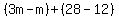 %283m-m%29%2B%2828-12%29