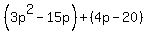%283p%5E2-15p%29%2B%284p-20%29