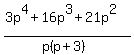 %283p%5E4++%2B+16p%5E3++%2B+21p%5E2%29%2F%28p%28p+%2B+3%29%29