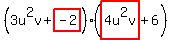 %283u%5E2v%2Bhighlight%28-2%29%29%28highlight%284u%5E2v%29%2B6%29