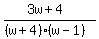 %283w%2B4%29%2F%28%28w%2B4%29%28w-1%29%29+