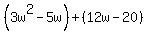%283w%5E2-5w%29%2B%2812w-20%29