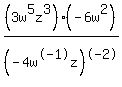 %283w%5E5z%5E3%29%28-+6w%5E2%29%2F%28-+4w%5E-1z%29%5E-+2