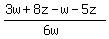 %283w+%2B+8z+-+w+-+5z%29%2F%286w%29