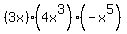 %283x%29%284x%5E3%29%28-x%5E5%29
