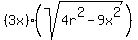 %283x%29%28sqrt%284r%5E2-9x%5E2%29%29