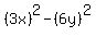 %283x%29%5E2-%286y%29%5E2