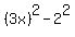 %283x%29%5E2-2%5E2
