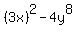 %283x%29%5E2-4y%5E8