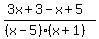 %283x%2B+3+-x%2B5%29%2F%28%28x-5%29%28x%2B1%29%29