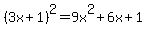 %283x%2B1%29%5E2=9x%5E2%2B6x%2B1