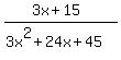 %283x%2B15%29%2F%283x%5E2%2B+24x%2B45%29