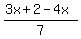 %283x%2B2-4x%29%2F7