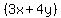 %283x%2B4y%29