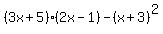 %283x%2B5%29%282x-1%29-%28x%2B3%29%5E2