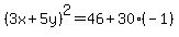 %283x%2B5y%29%5E2=46%2B30%28-1%29