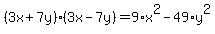 %283x%2B7y%29%283x-7y%29=9%2Ax%5E2-49%2Ay%5E2