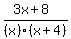 %283x%2B8%29%2F%28x%29%28x%2B4%29