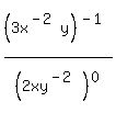 %283x%5E%28-2%29y%29%5E%28-1%29%2F%282xy%5E%28-2%29%29%5E0