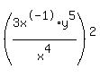 %283x%5E-1%2Ay%5E5%2Fx%5E4%29%5E2