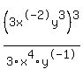 %283x%5E-2y%5E3%29%5E3%2F3x%5E4y%5E-1