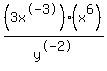 %283x%5E-3%29%28x%5E6%29%2Fy%5E-2