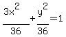 %283x%5E2%29%2F36%2By%5E2%2F36=1