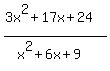 %283x%5E2%2B17x%2B24%29%2F%28x%5E2%2B6x%2B9%29