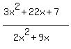 %283x%5E2%2B22x%2B7%29%2F%282x%5E2%2B9x%29