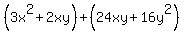 %283x%5E2%2B2xy%29%2B%2824xy%2B16y%5E2%29