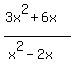 %283x%5E2%2B6x%29%2F%28x%5E2-2x%29