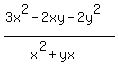 %283x%5E2+-+2xy+-+2y%5E2%29%2F%28x%5E2%2Byx%29