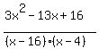 %283x%5E2-13x%2B16%29%2F%28%28x-16%29%28x-4%29%29