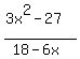 %283x%5E2-27%29%2F%2818-6x%29