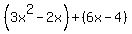 %283x%5E2-2x%29%2B%286x-4%29