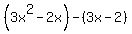 %283x%5E2-2x%29-%283x-2%29