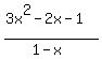 %283x%5E2-2x-1%29%2F%281-x%29