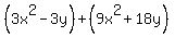 %283x%5E2-3y%29%2B%289x%5E2%2B18y%29%29