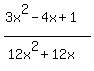%283x%5E2-4x%2B1%29%2F%2812x%5E2%2B12x%29